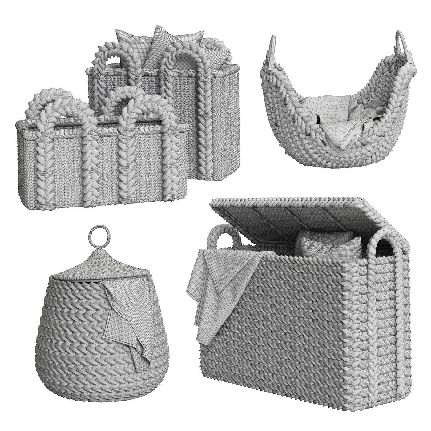 Pottery Barn Beachcomber Baskets 02 3D model_5