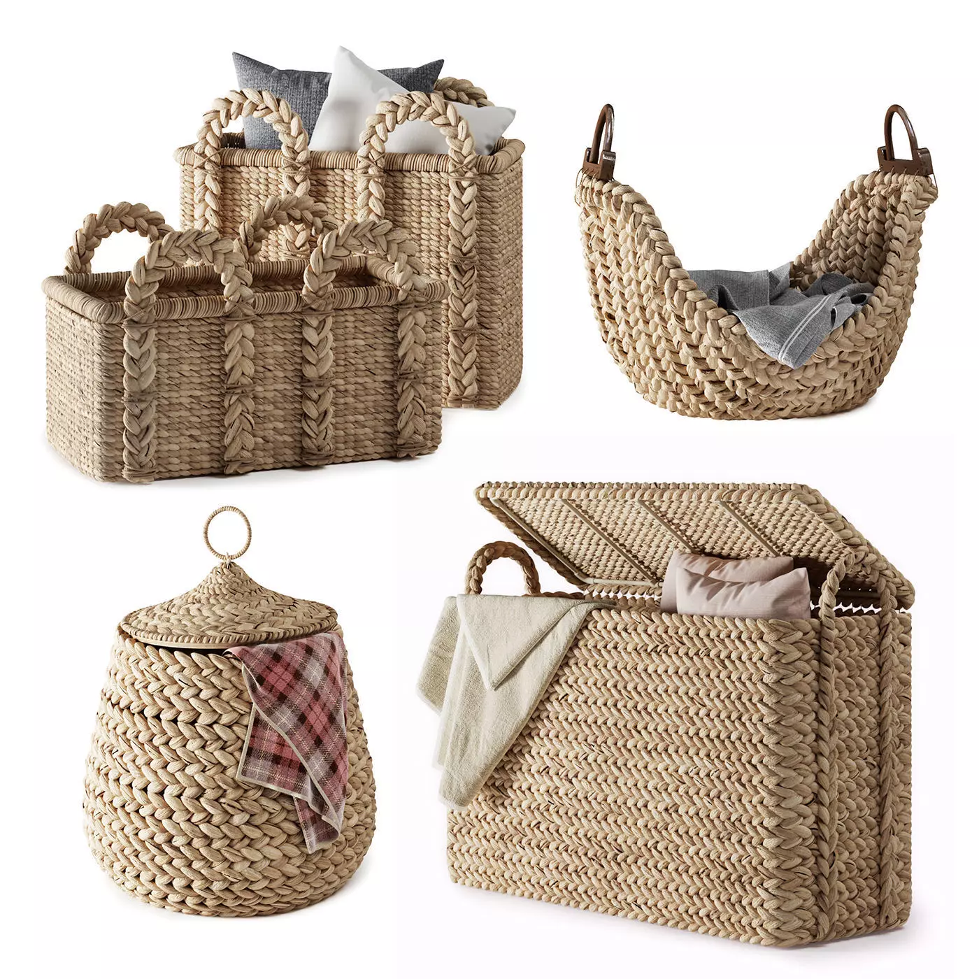 Pottery Barn Beachcomber Baskets 02 3D model_0