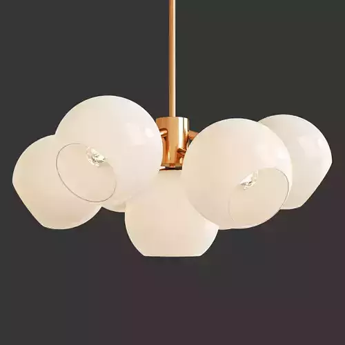 Staggered Glass 9-Light Chandelier - Milk