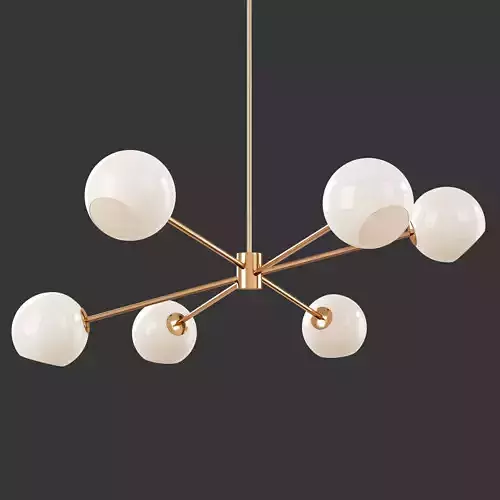 Staggered Glass 6-Light Chandelier - Milk
