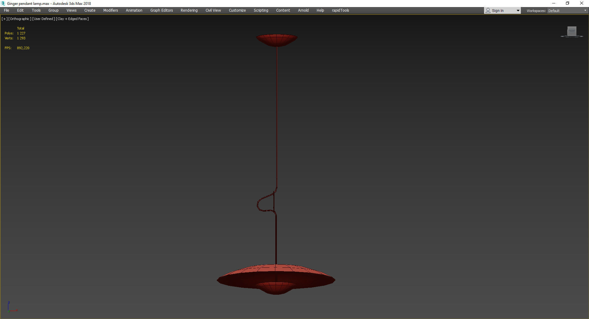 Ginger pendant lamp Low-poly 3D model_3