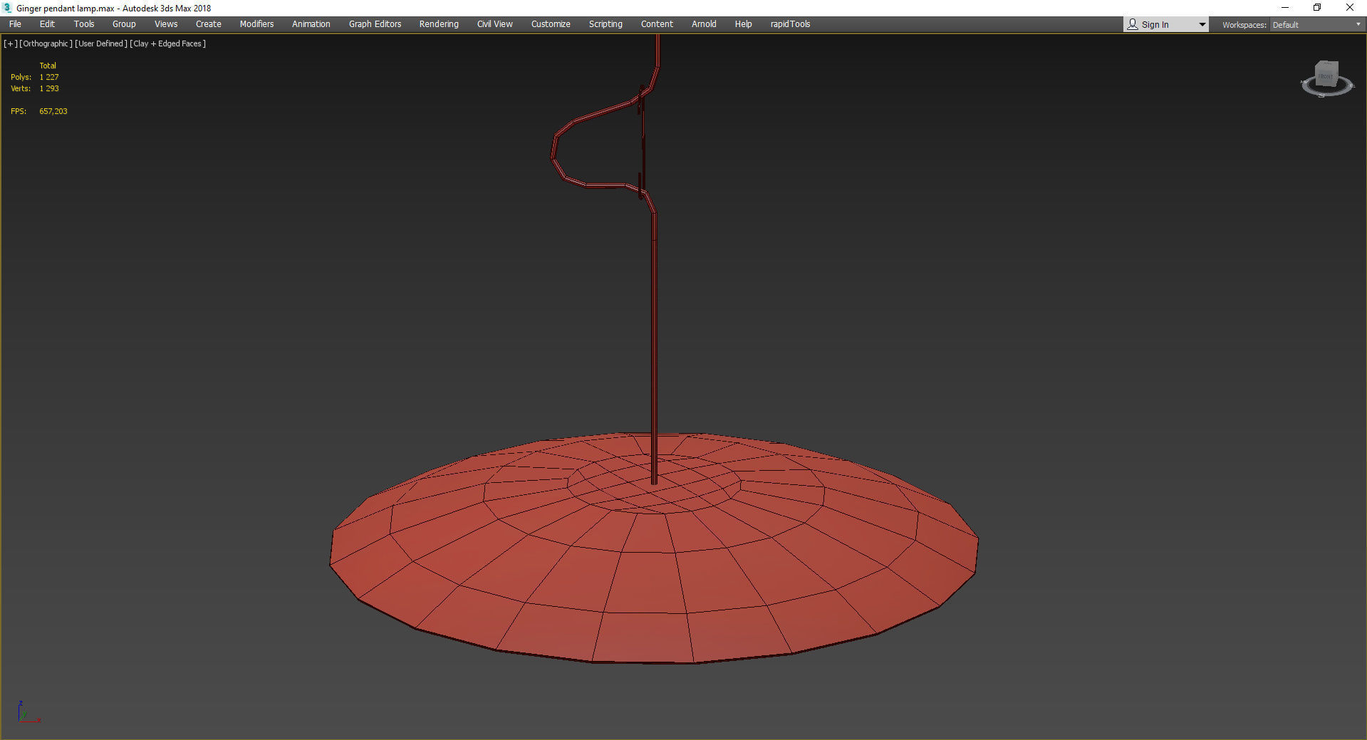 Ginger pendant lamp Low-poly 3D model_5