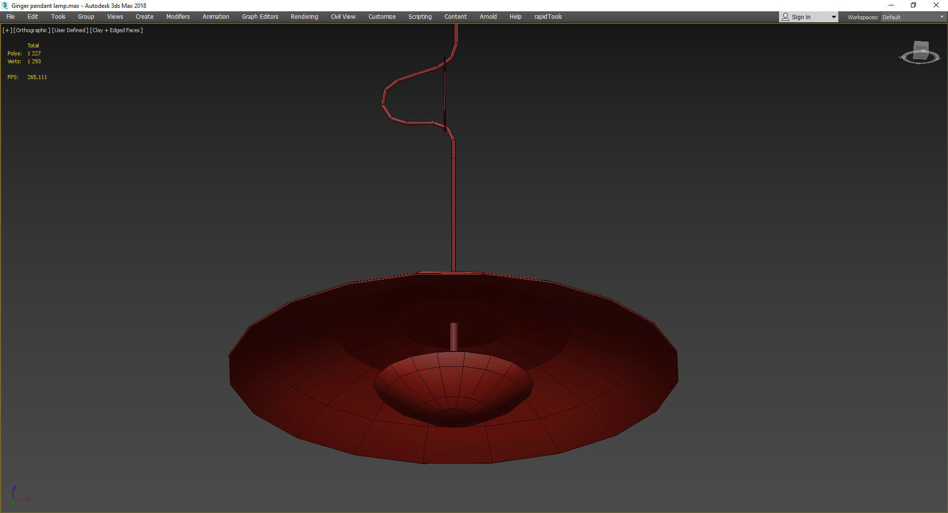Ginger pendant lamp Low-poly 3D model_4