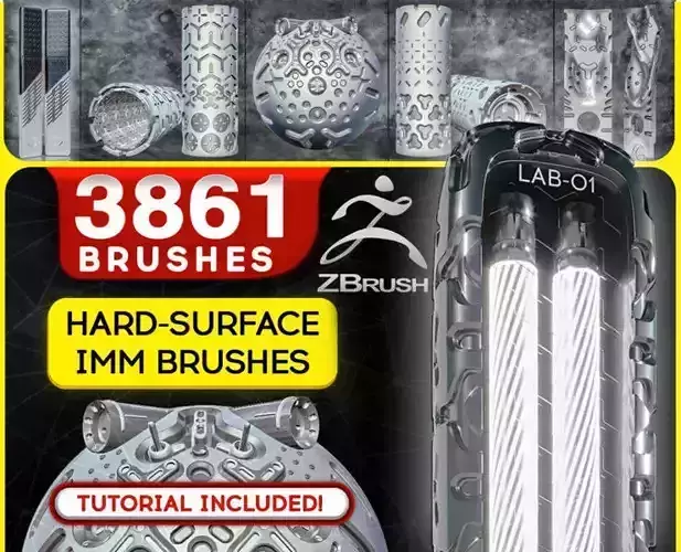ZBrush - 3861 IMM Hard Surface Brushes Vol1