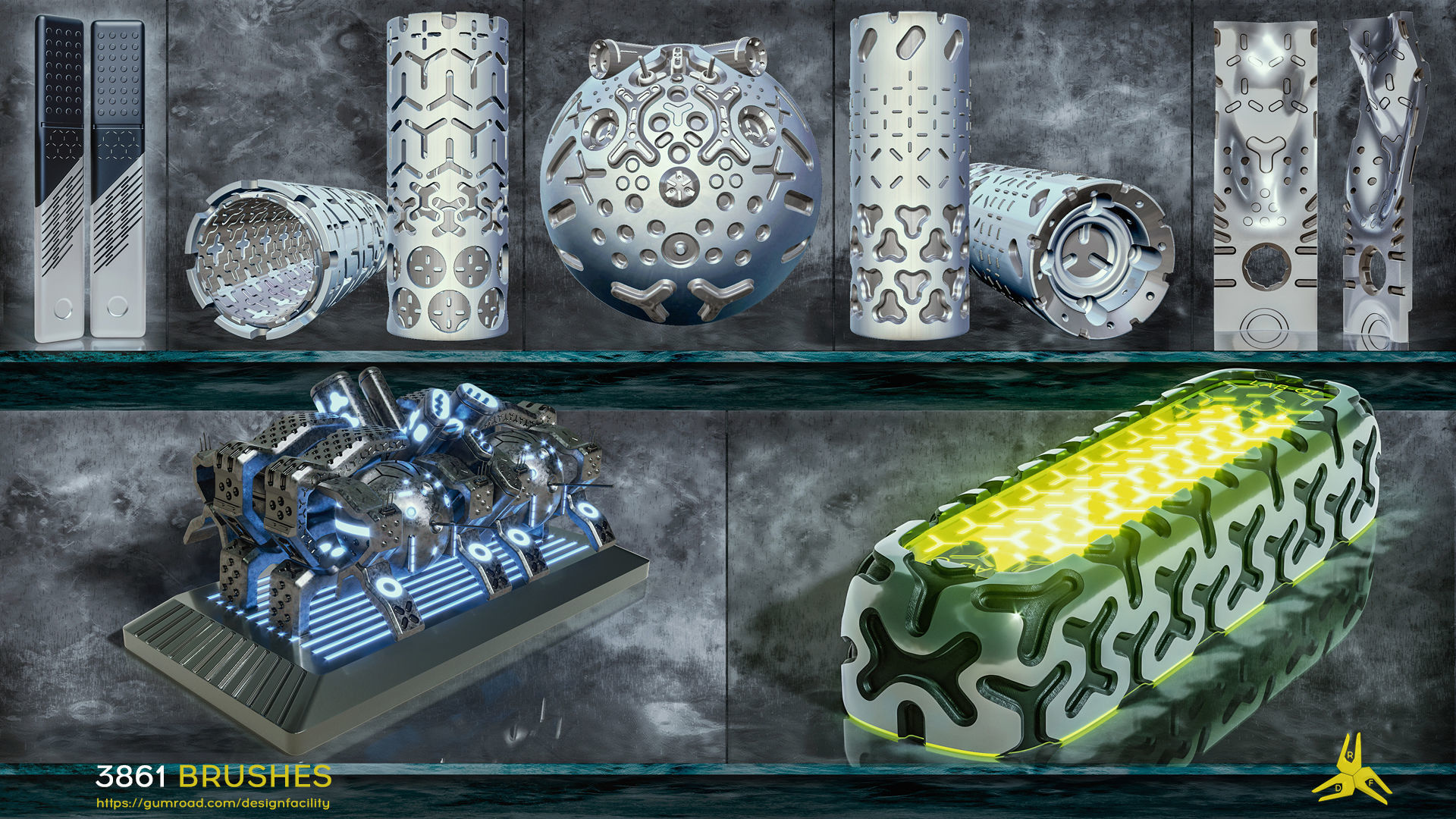 ZBrush 3861 IMM Hard Surface Brushes Vol1 3D model CGTrader