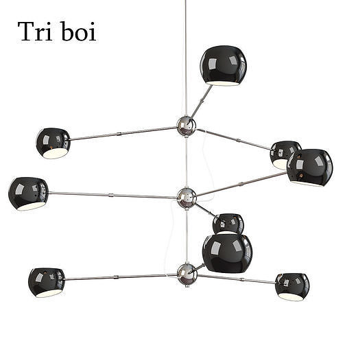 Tri Boi Chandelier No 418 by David Weeks Studio Low-poly 3D model