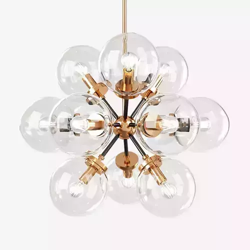 RH BISTRO GLOBE CLEAR GLASS BURST CHANDELIER  Low-poly 3D model