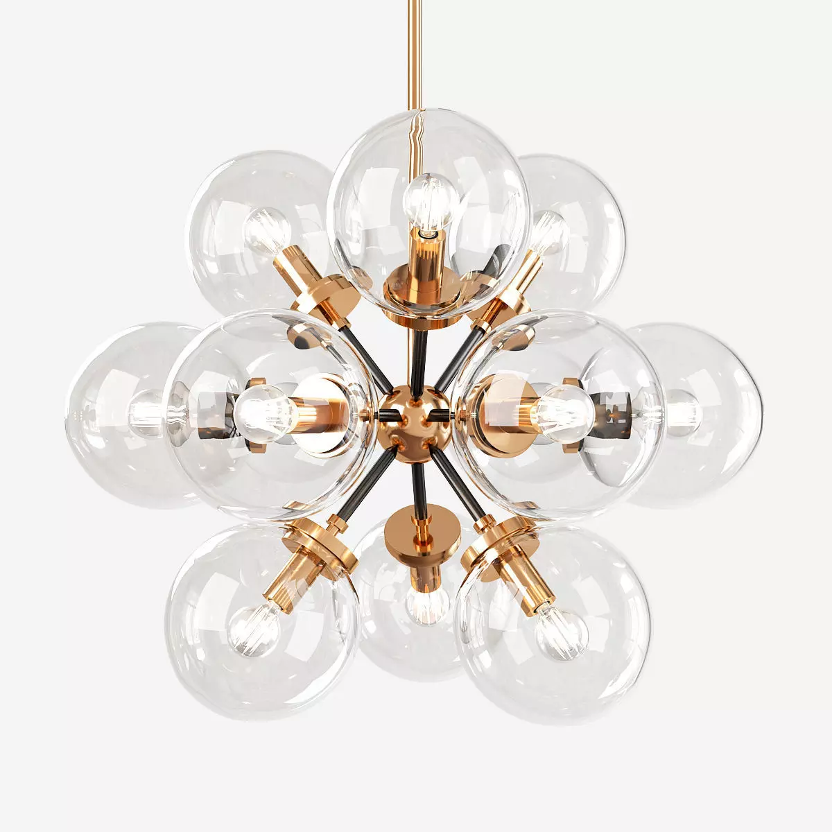 RH BISTRO GLOBE CLEAR GLASS BURST CHANDELIER Low-poly 3D model_0