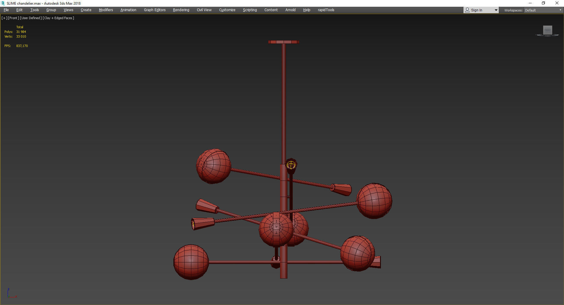 SLIME chandelier Low-poly 3D model_2