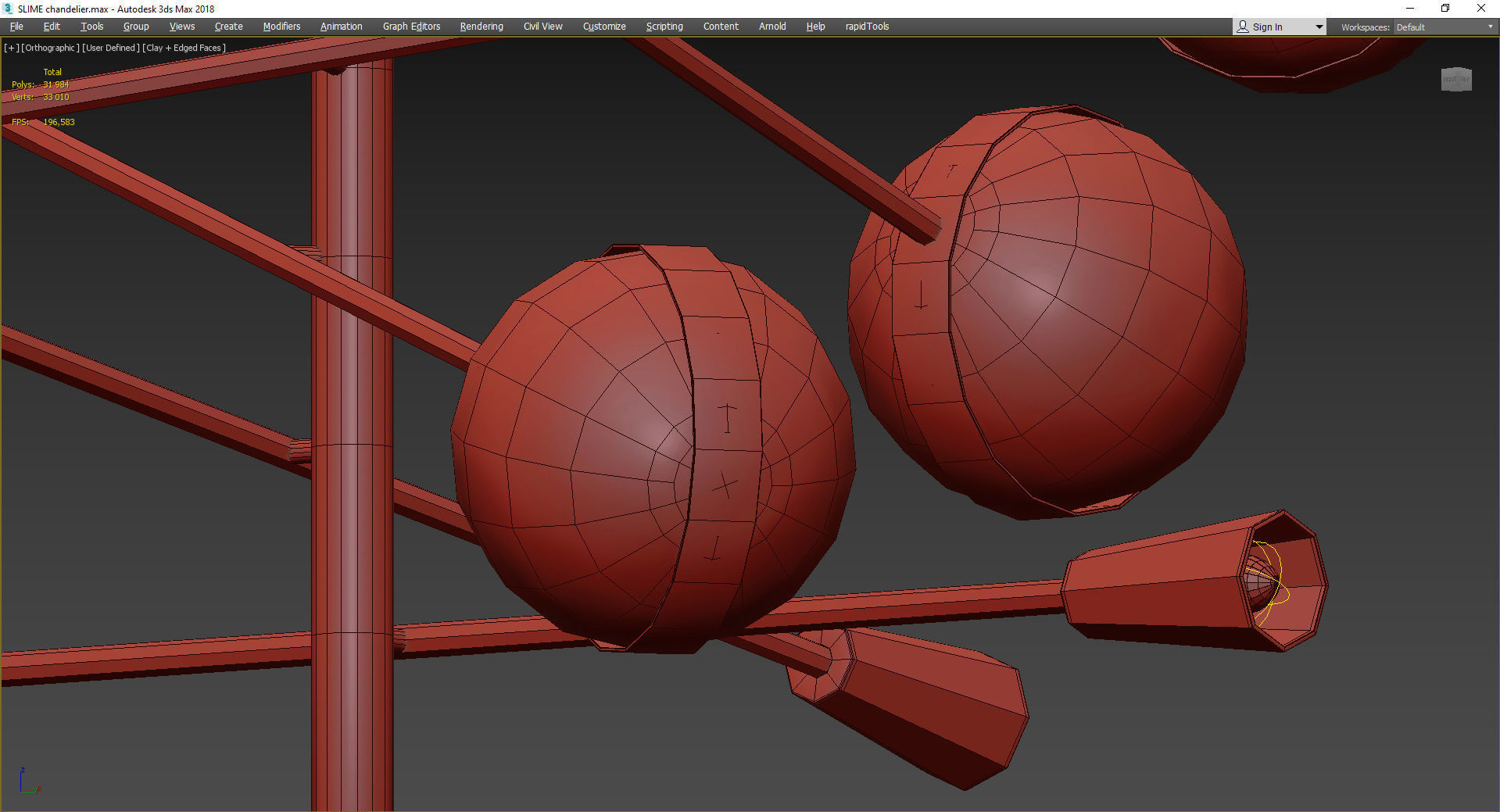 SLIME chandelier Low-poly 3D model_4