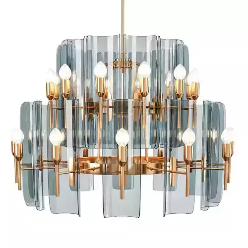 Tiled glass chandelier