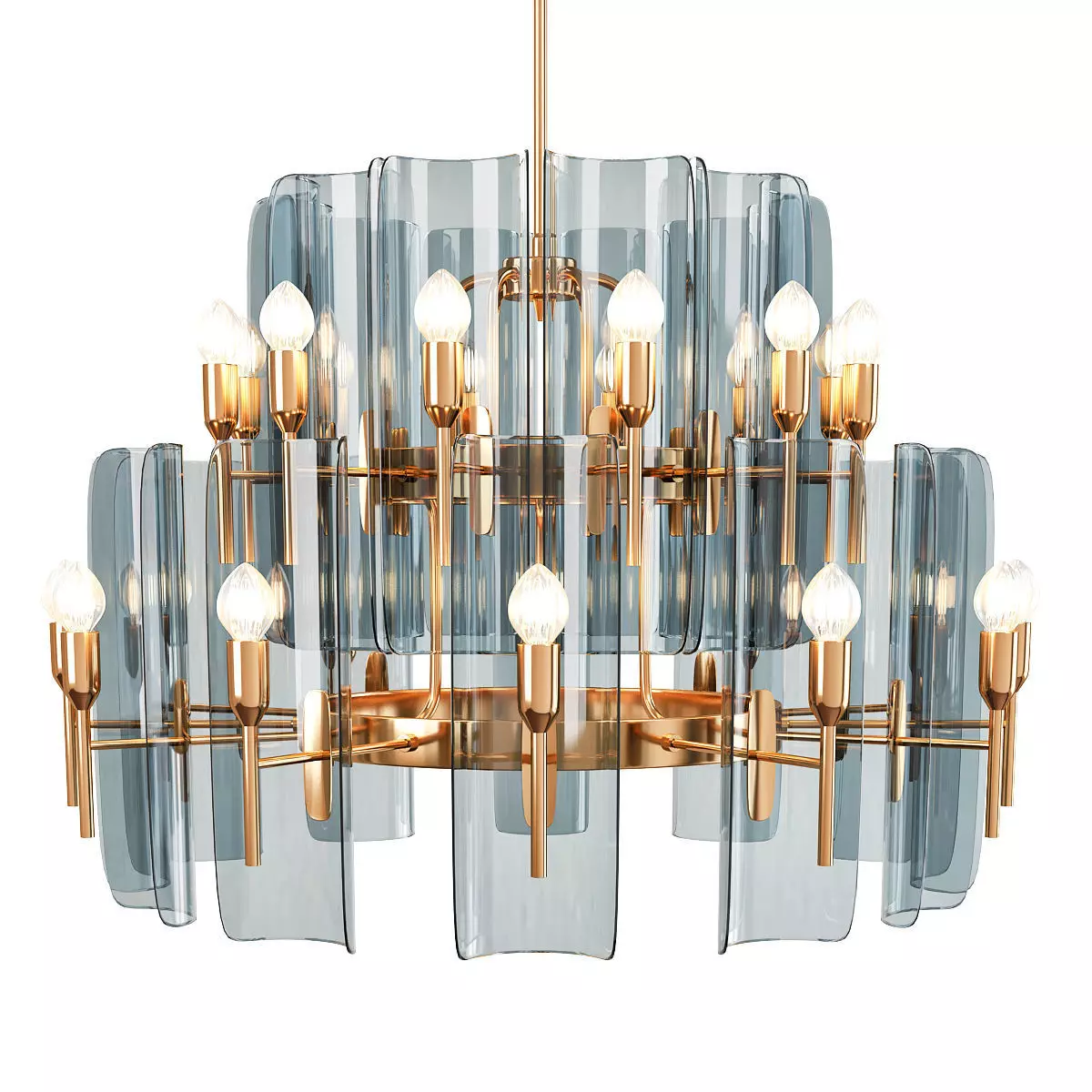 Tiled glass chandelier Low-poly 3D model