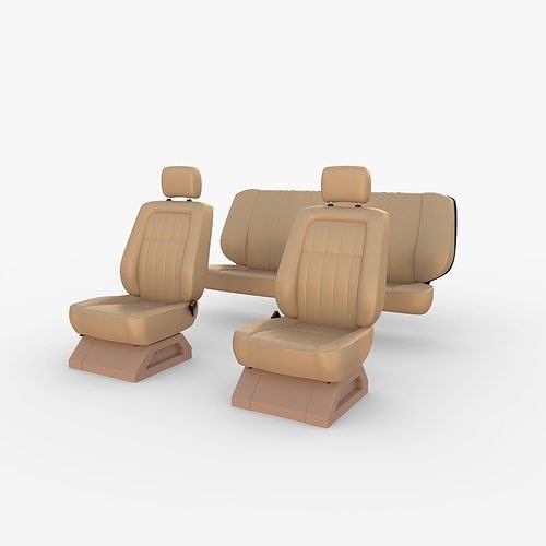 Generic Car Seats Cream 3D model