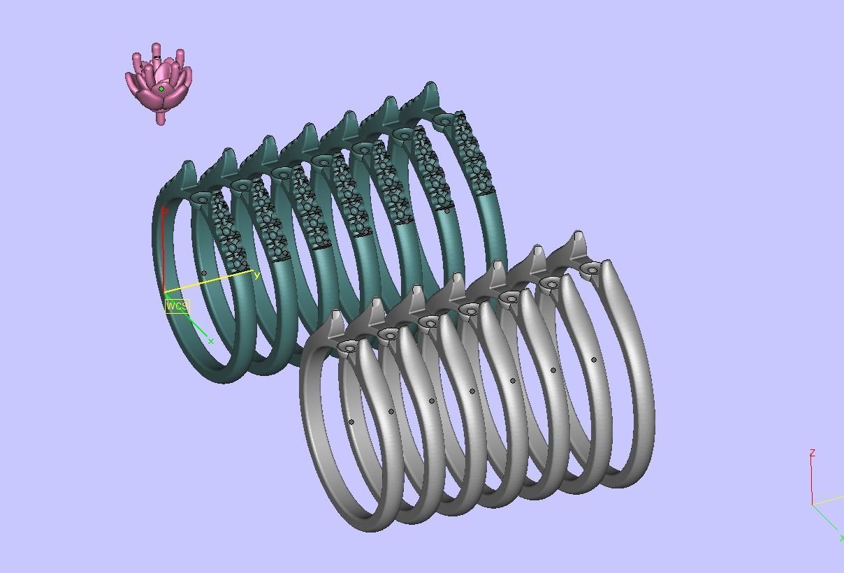 Floral design Solitaire Classic ring Own design 3dmodel 3D print model_13