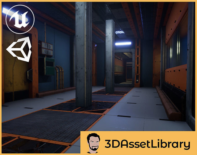 Sci-Fi Interior Vol 1 For Unreal And Unity Low-poly 3D model