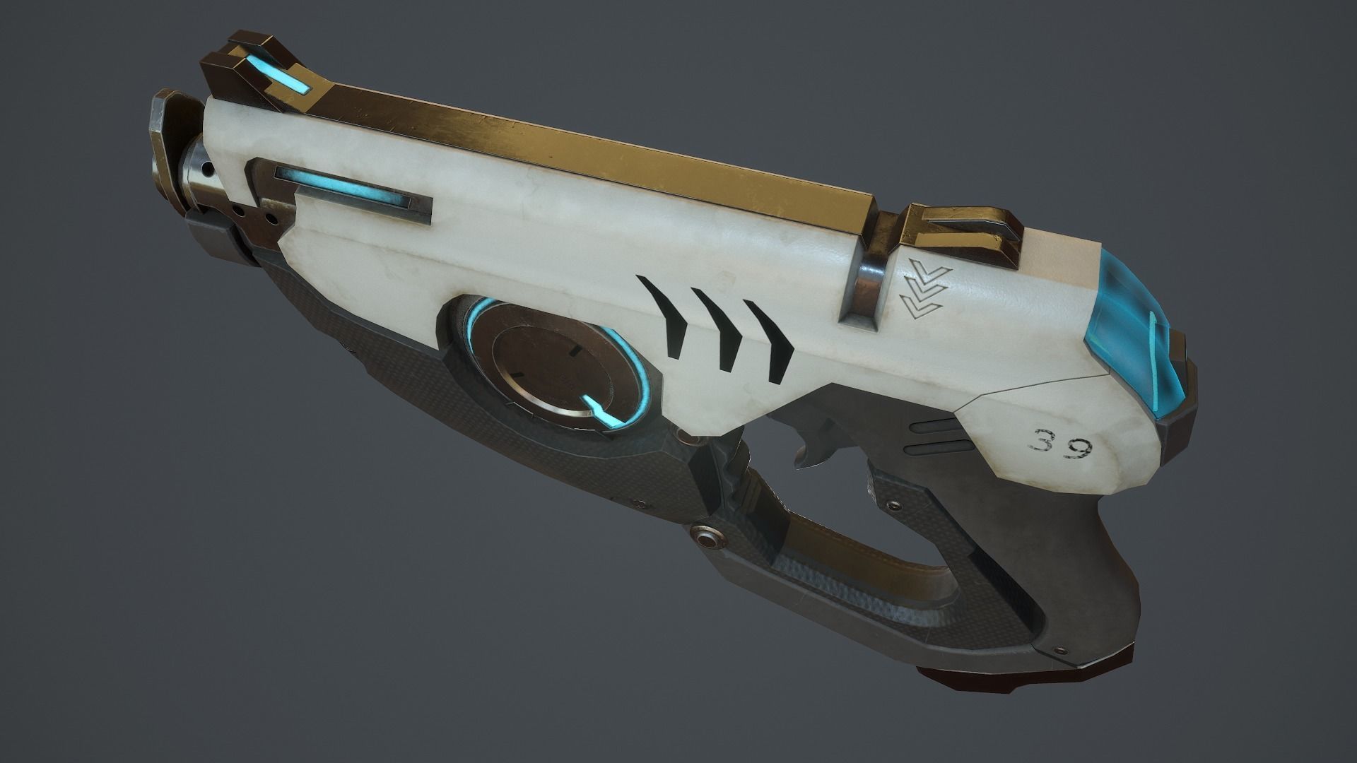 Tracer Gun From Overwatch Low-poly 3D model_5