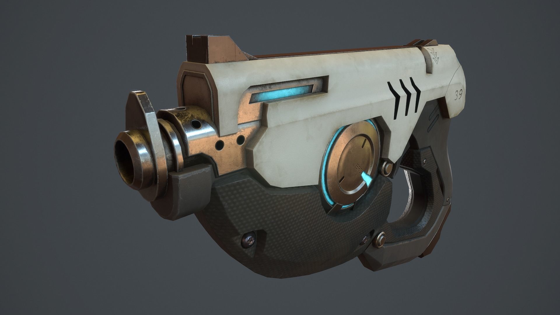 Tracer Gun From Overwatch Low-poly 3D model_3