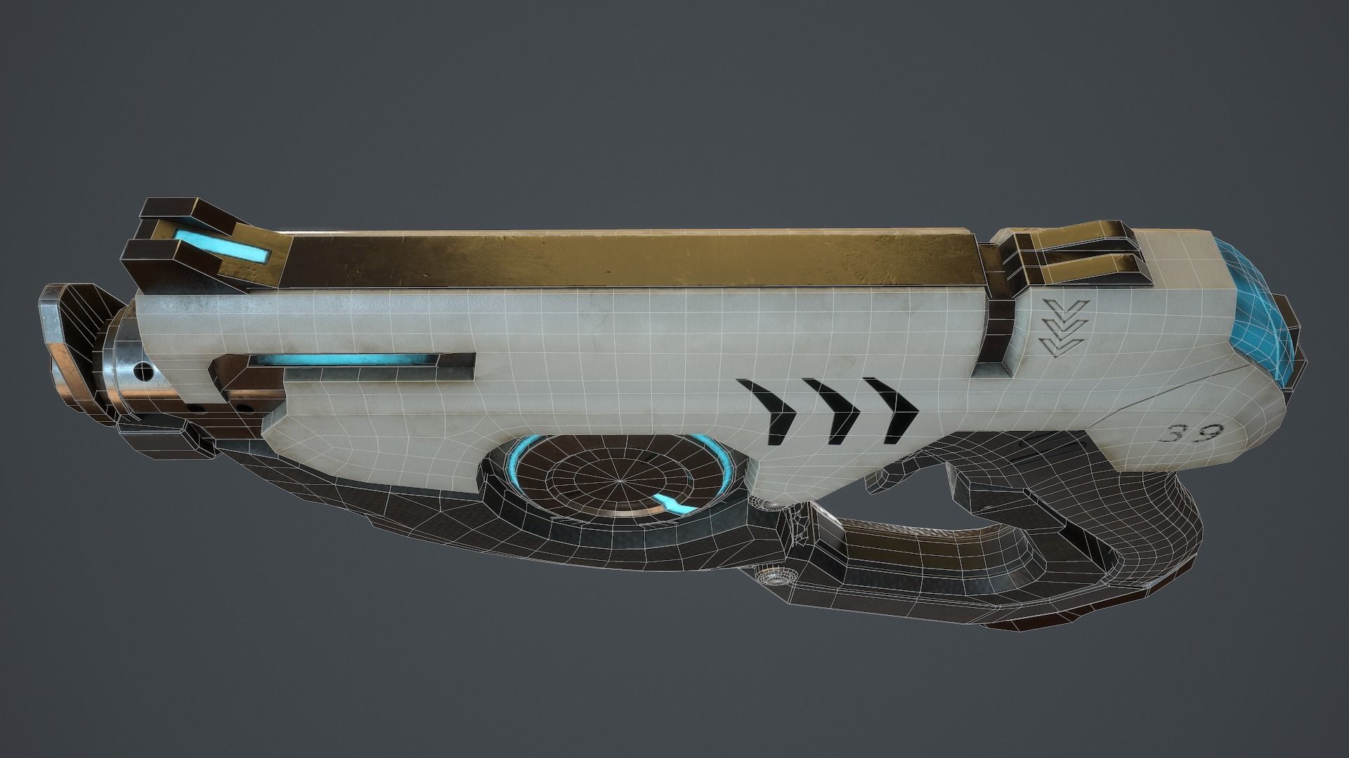 Tracer Gun From Overwatch Low-poly 3D model_14