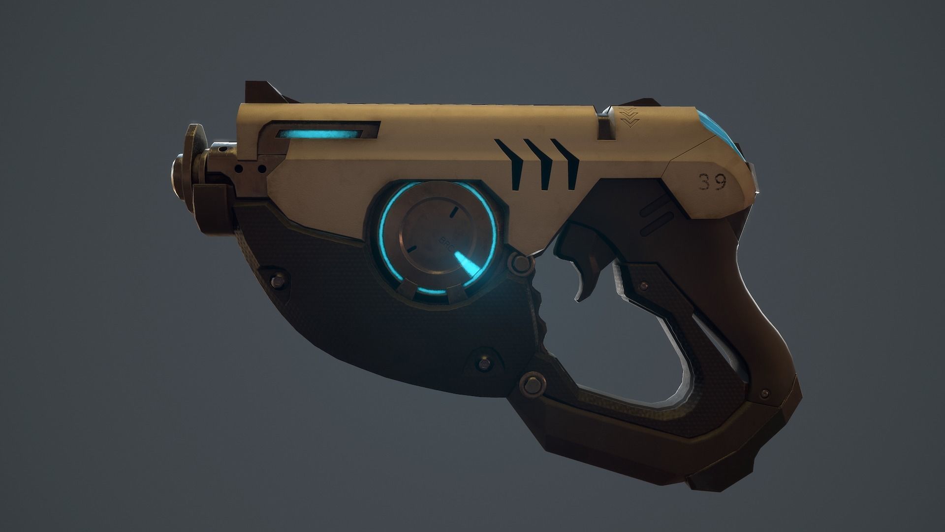 Tracer Gun From Overwatch Low-poly 3D model_13