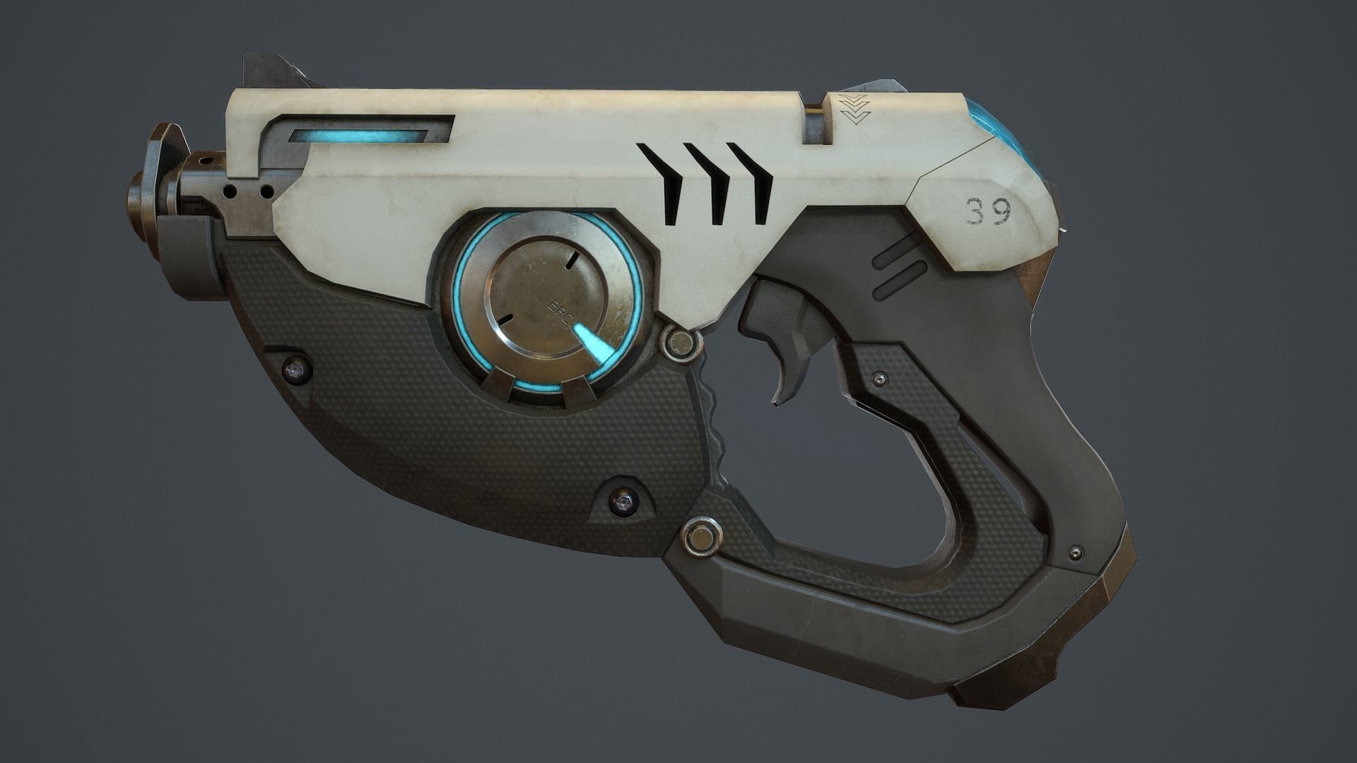 Tracer Gun From Overwatch Low-poly 3D model_7