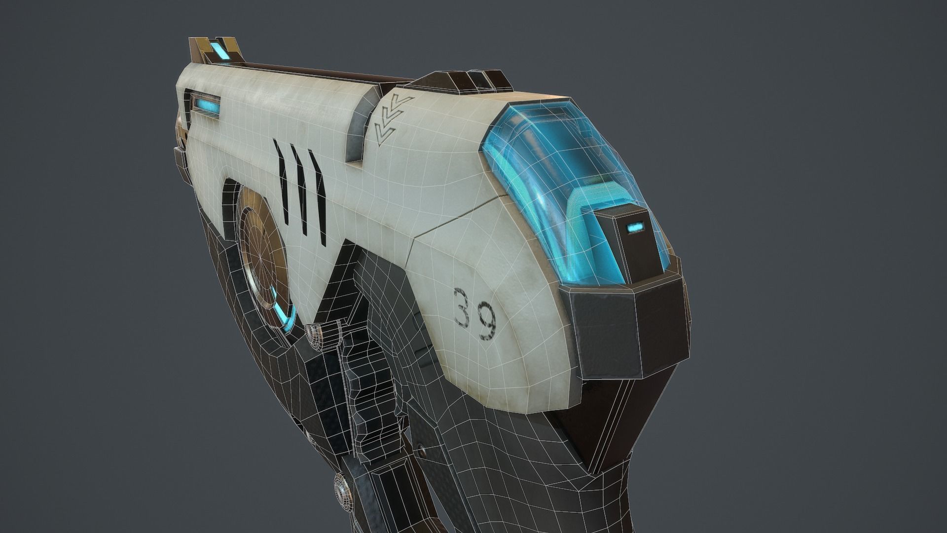 Tracer Gun From Overwatch Low-poly 3D model_19