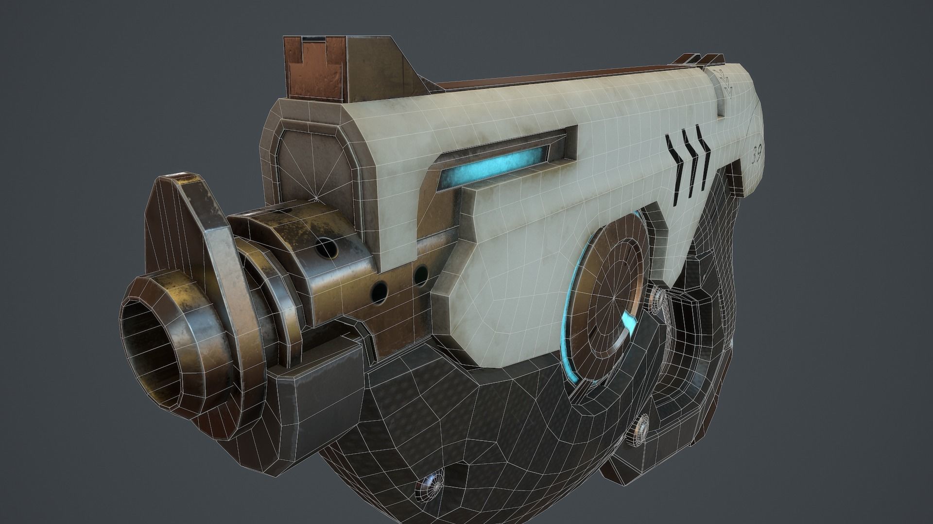 Tracer Gun From Overwatch Low-poly 3D model_17
