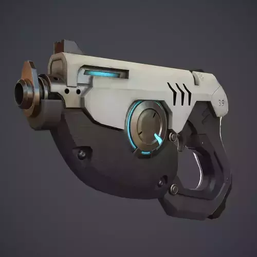 Tracer Gun From Overwatch Low-poly 3D model