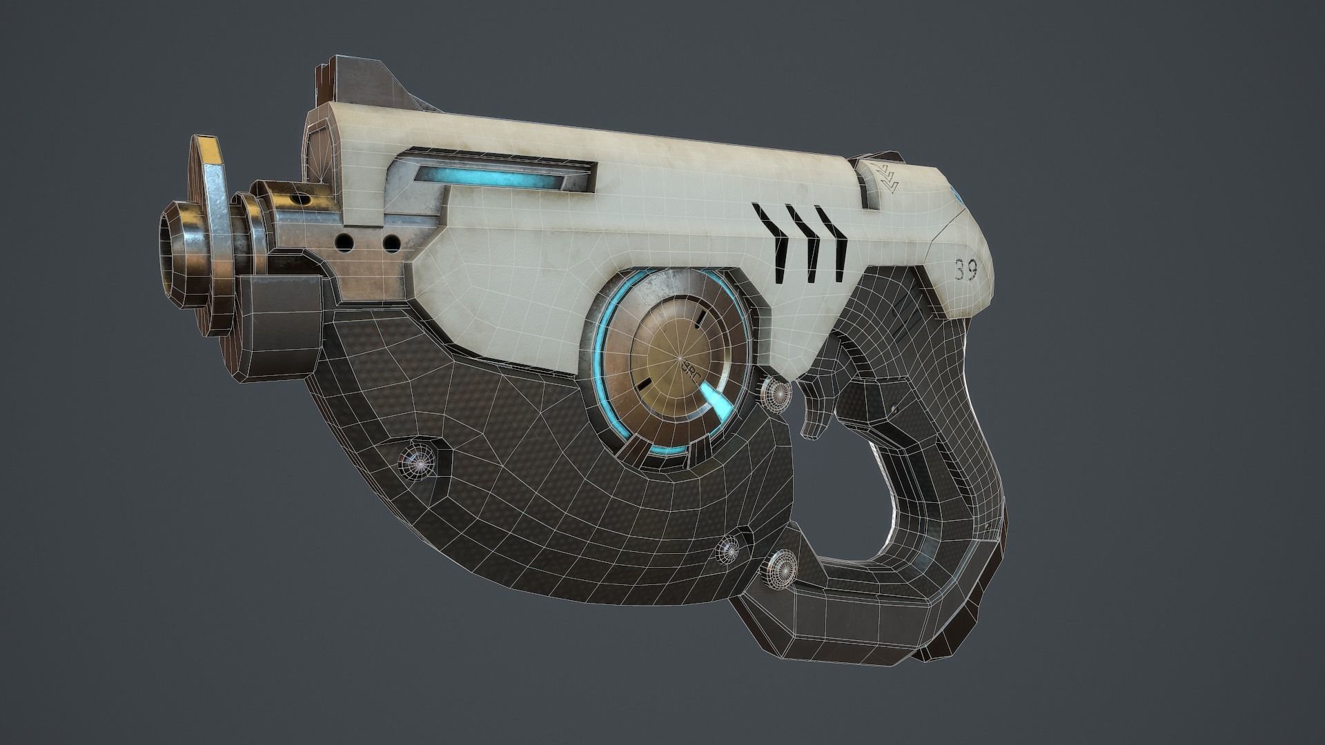 Tracer Gun From Overwatch Low-poly 3D model_16