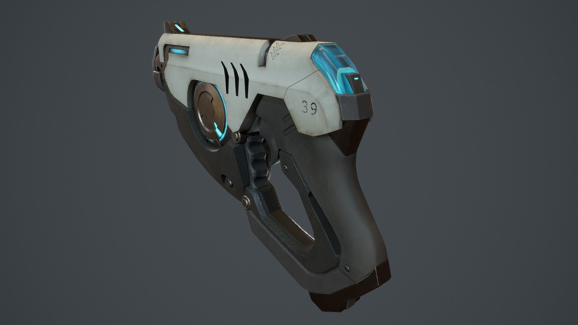 Tracer Gun From Overwatch Low-poly 3D model_4