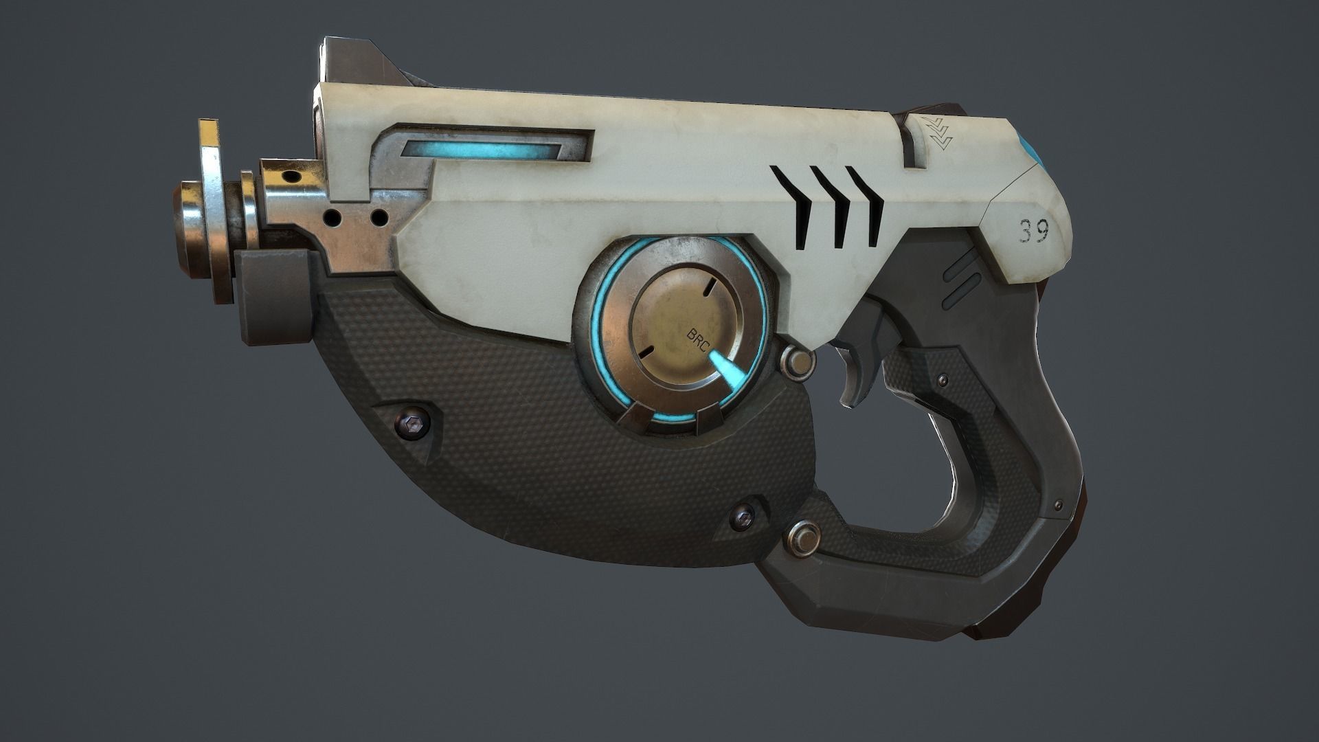 Tracer Gun From Overwatch Low-poly 3D model_2