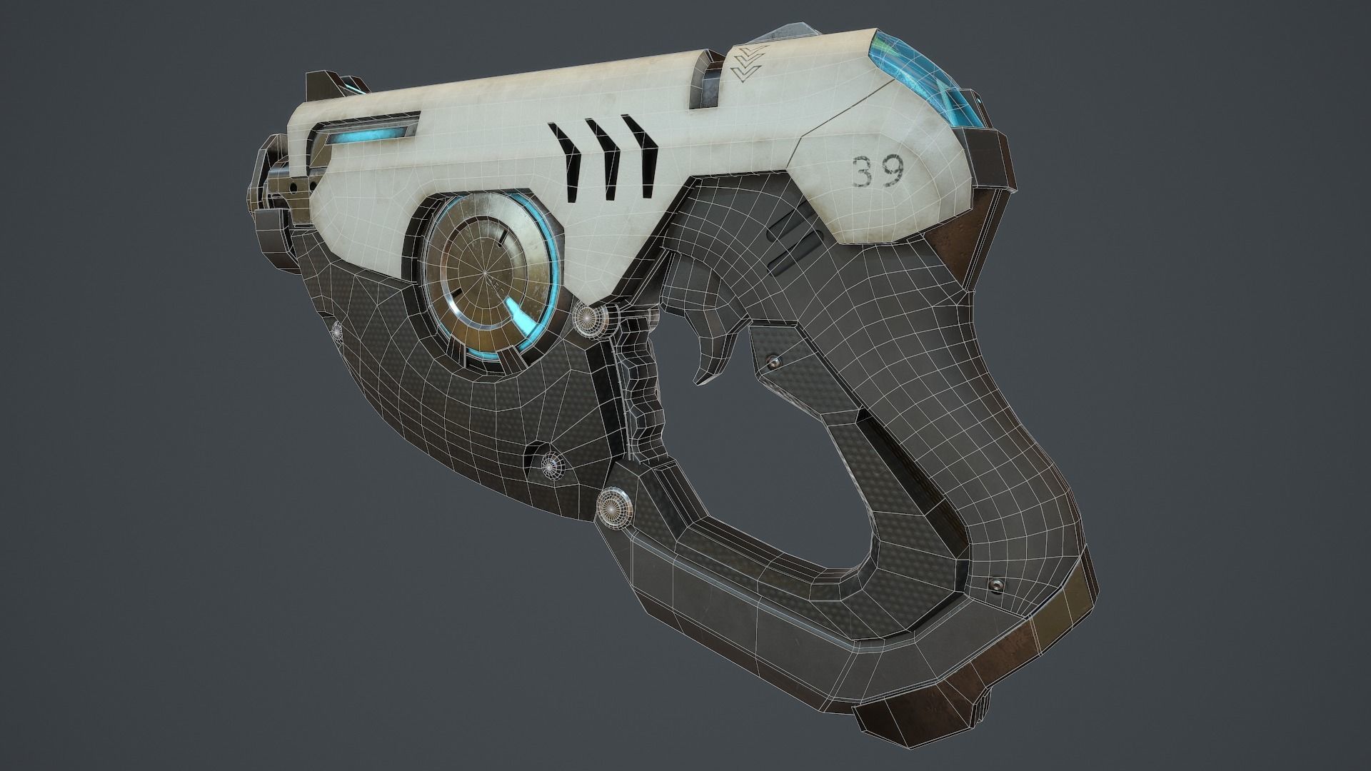 Tracer Gun From Overwatch Low-poly 3D model_18