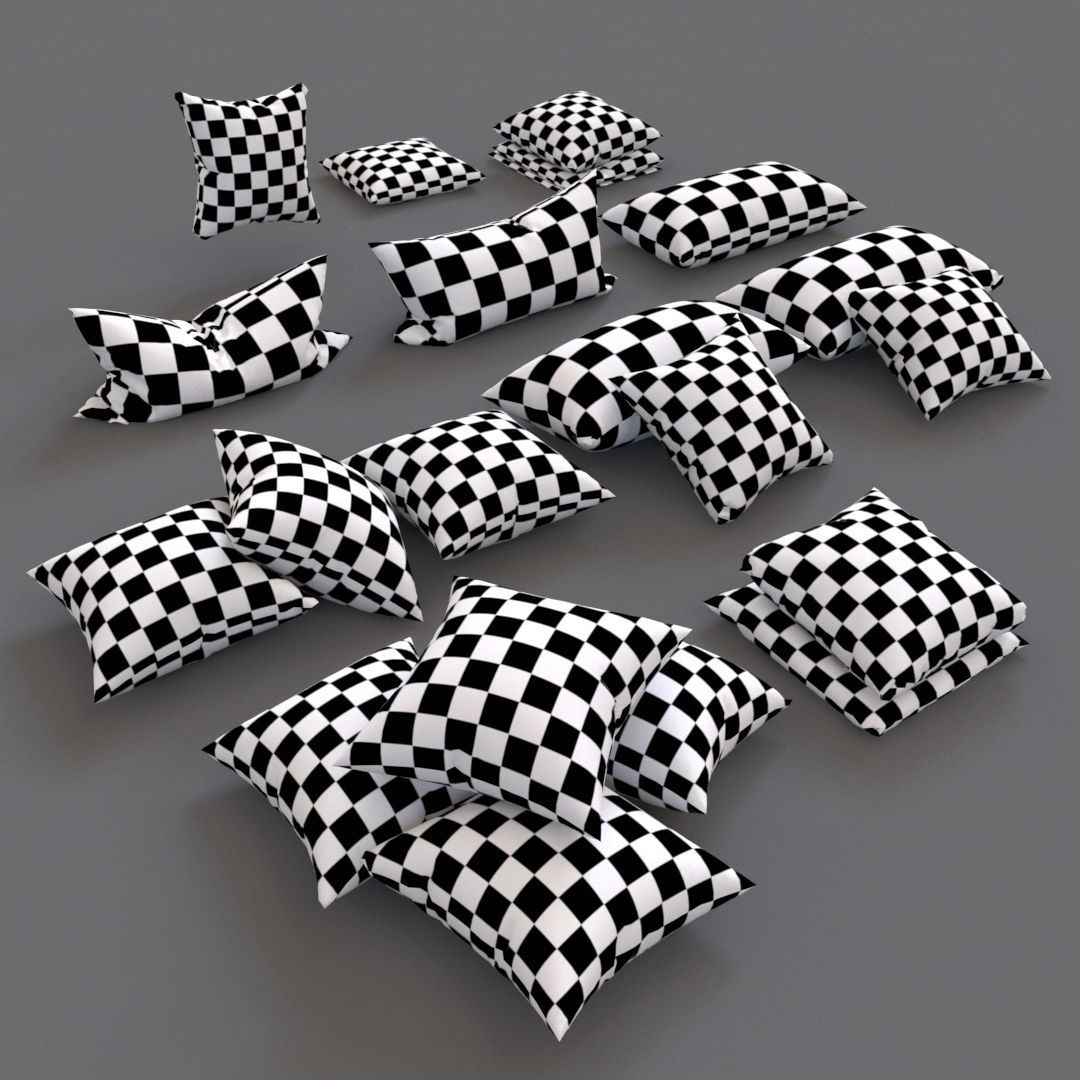 Solid pillow set 01 3D model_2