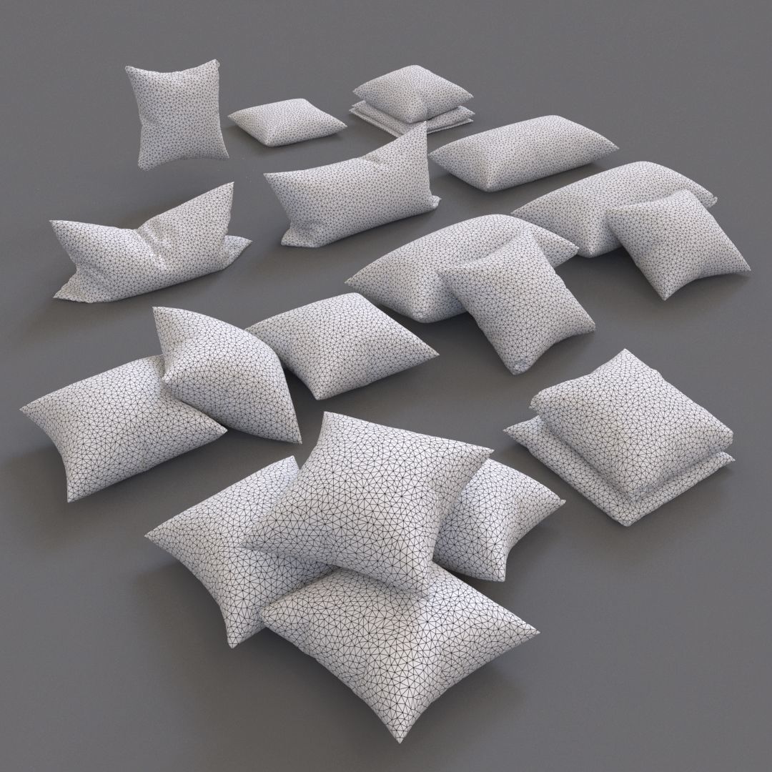 Solid pillow set 01 3D model_3