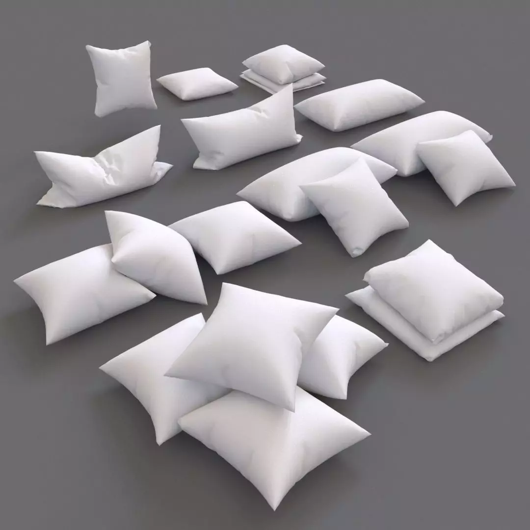 Solid pillow set 01 3D model_0