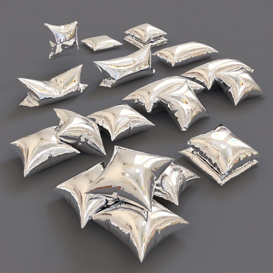 Solid pillow set 01 3D model_1