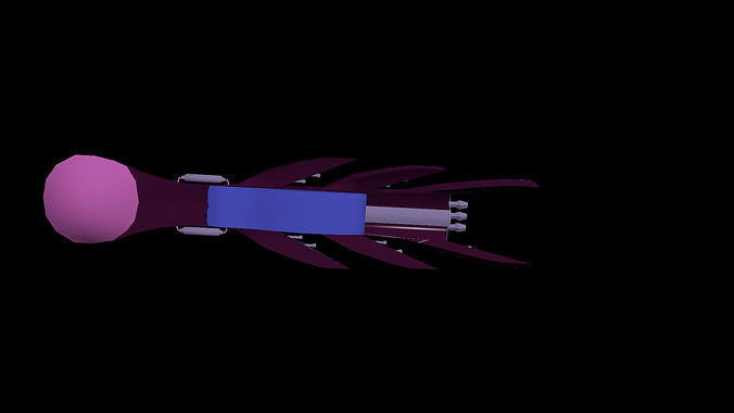 Human spaceship Low-poly 3D model