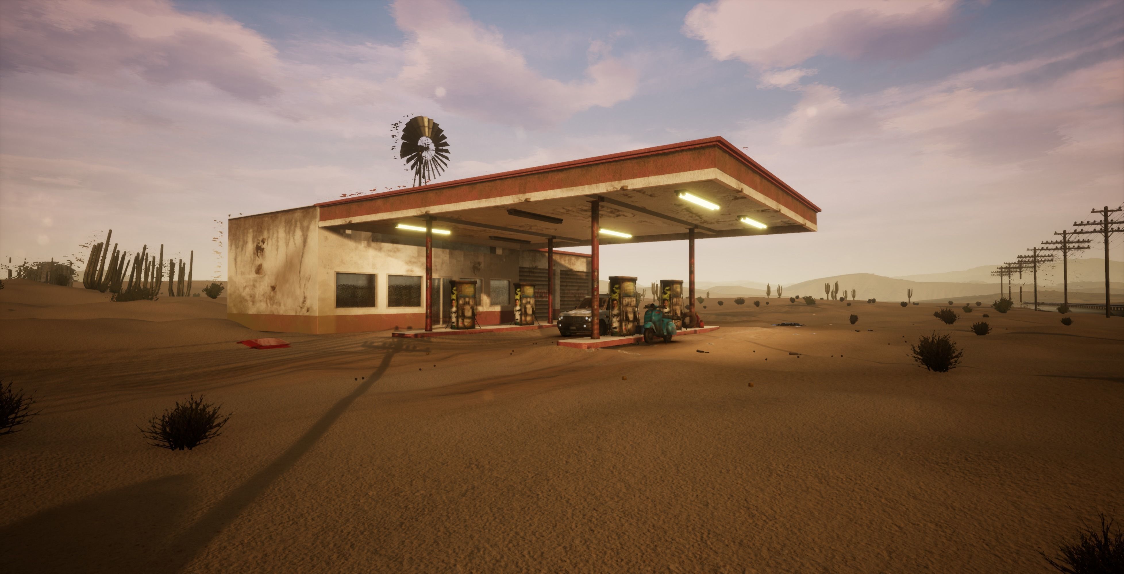 Gas station Unreal 4 Scene Low-poly 3D model_11