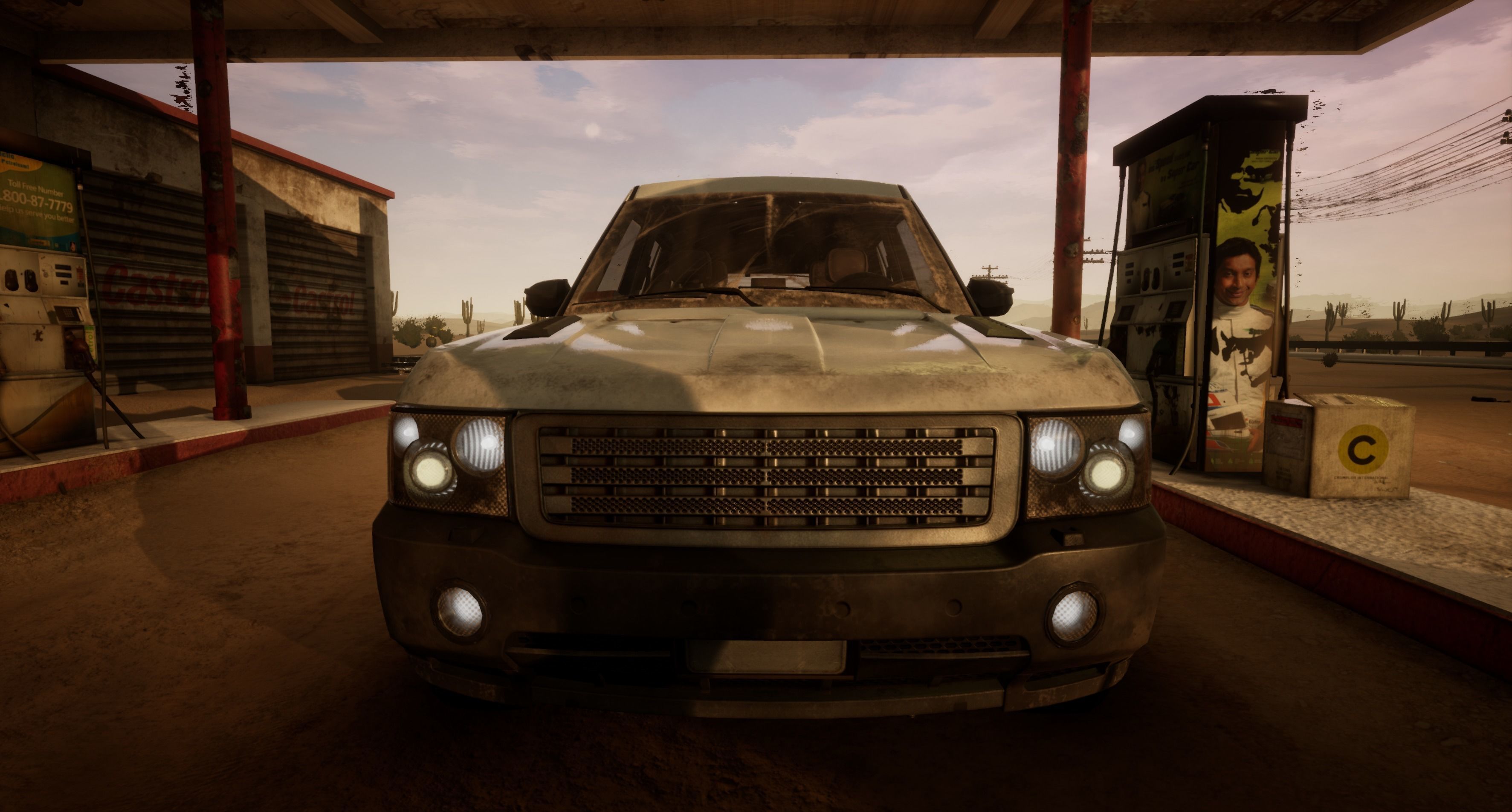 Gas station Unreal 4 Scene Low-poly 3D model_4