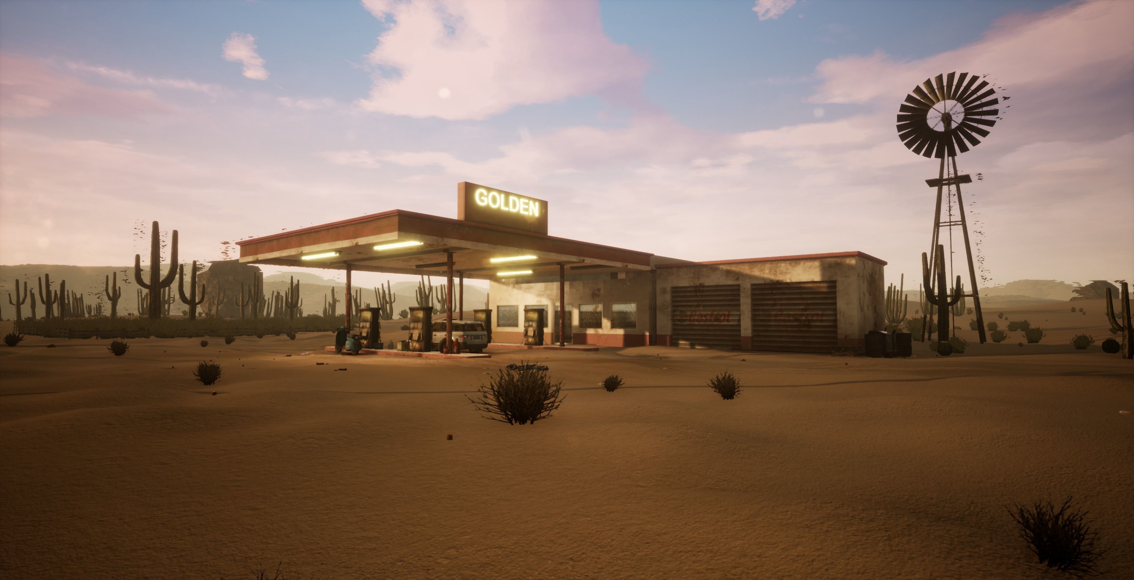 Gas station Unreal 4 Scene Low-poly 3D model_10