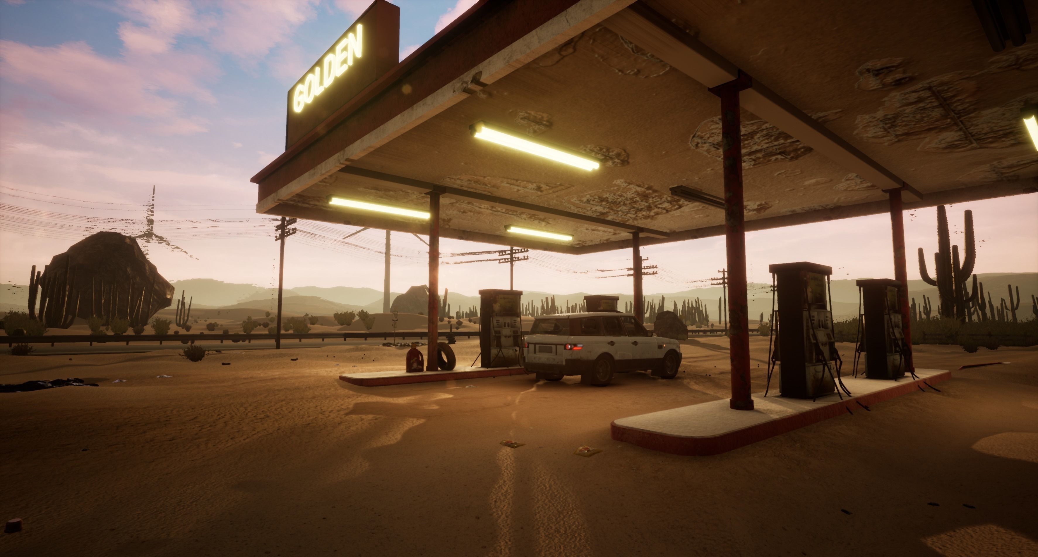 Gas station Unreal 4 Scene Low-poly 3D model_3
