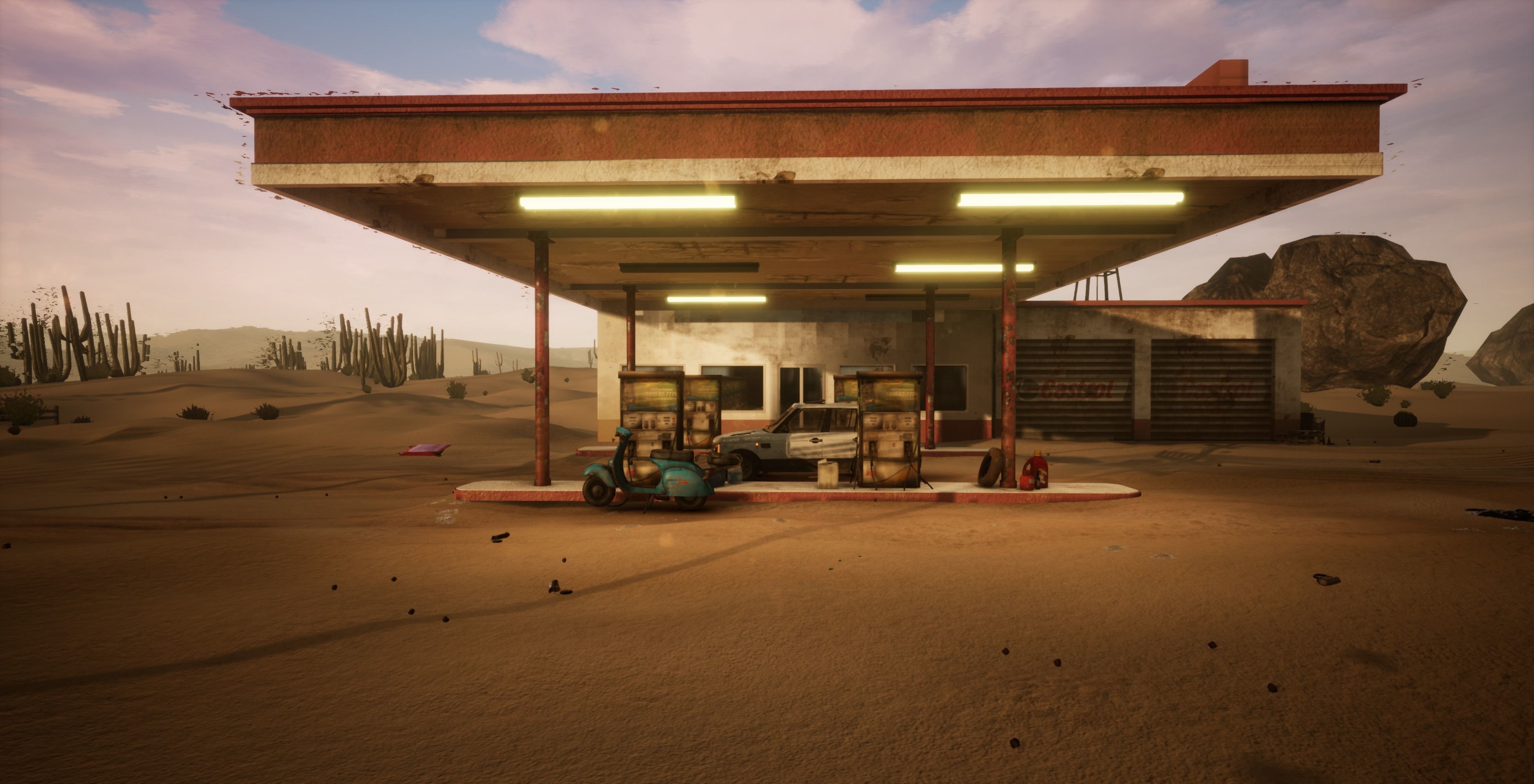 Gas station Unreal 4 Scene Low-poly 3D model_14