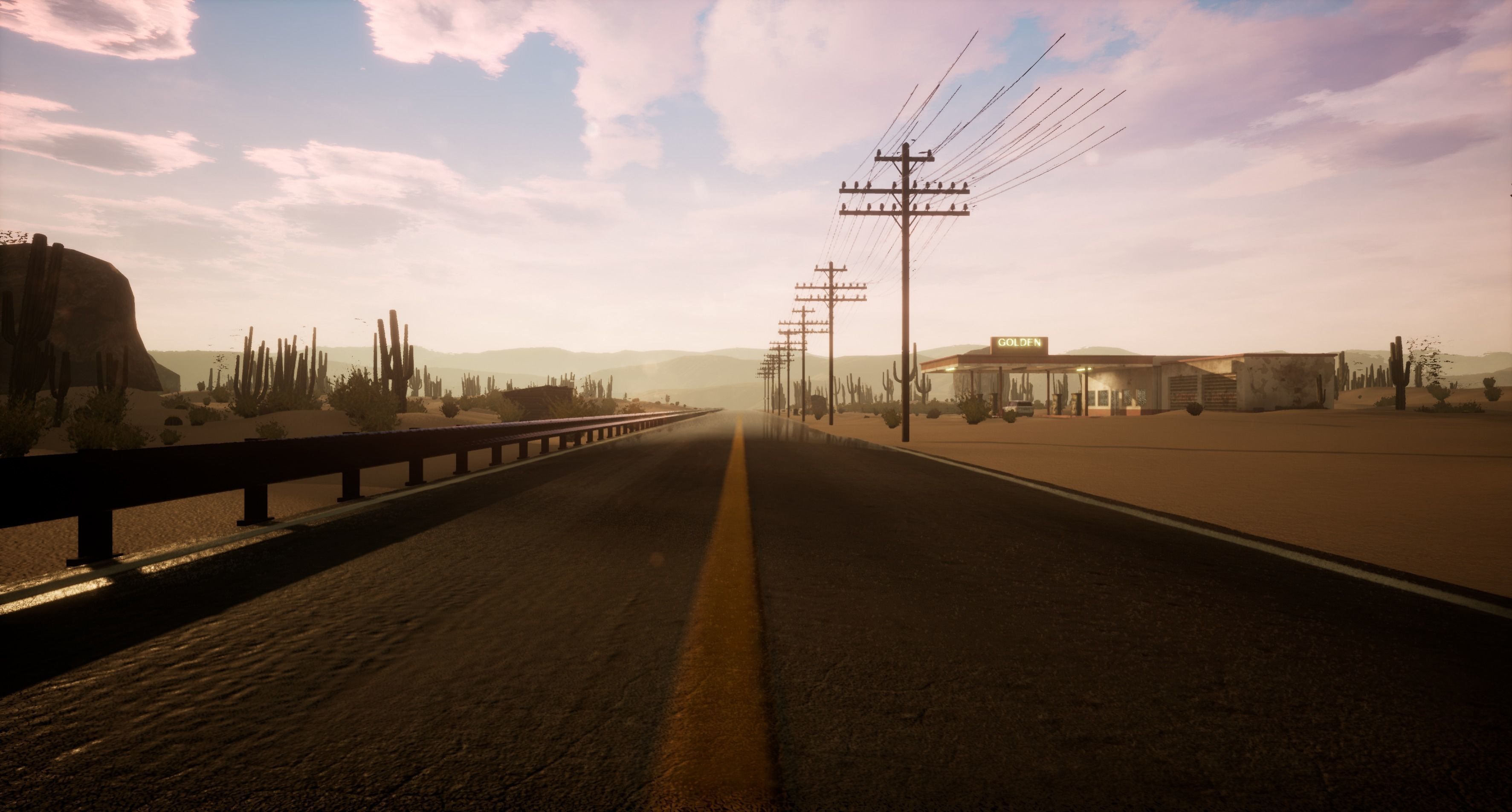 Gas station Unreal 4 Scene Low-poly 3D model_9