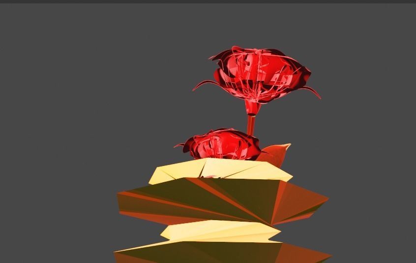 Flowers in a pot 3D print model_2