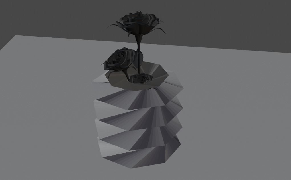 Flowers in a pot 3D print model_3