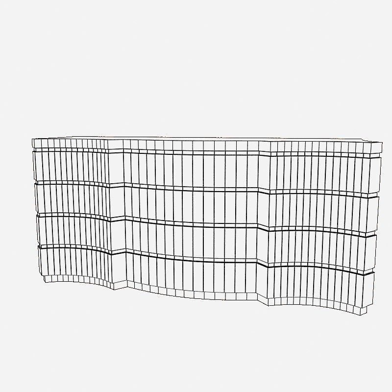 Giorgio wooden dresser with three drawers 3D model_5