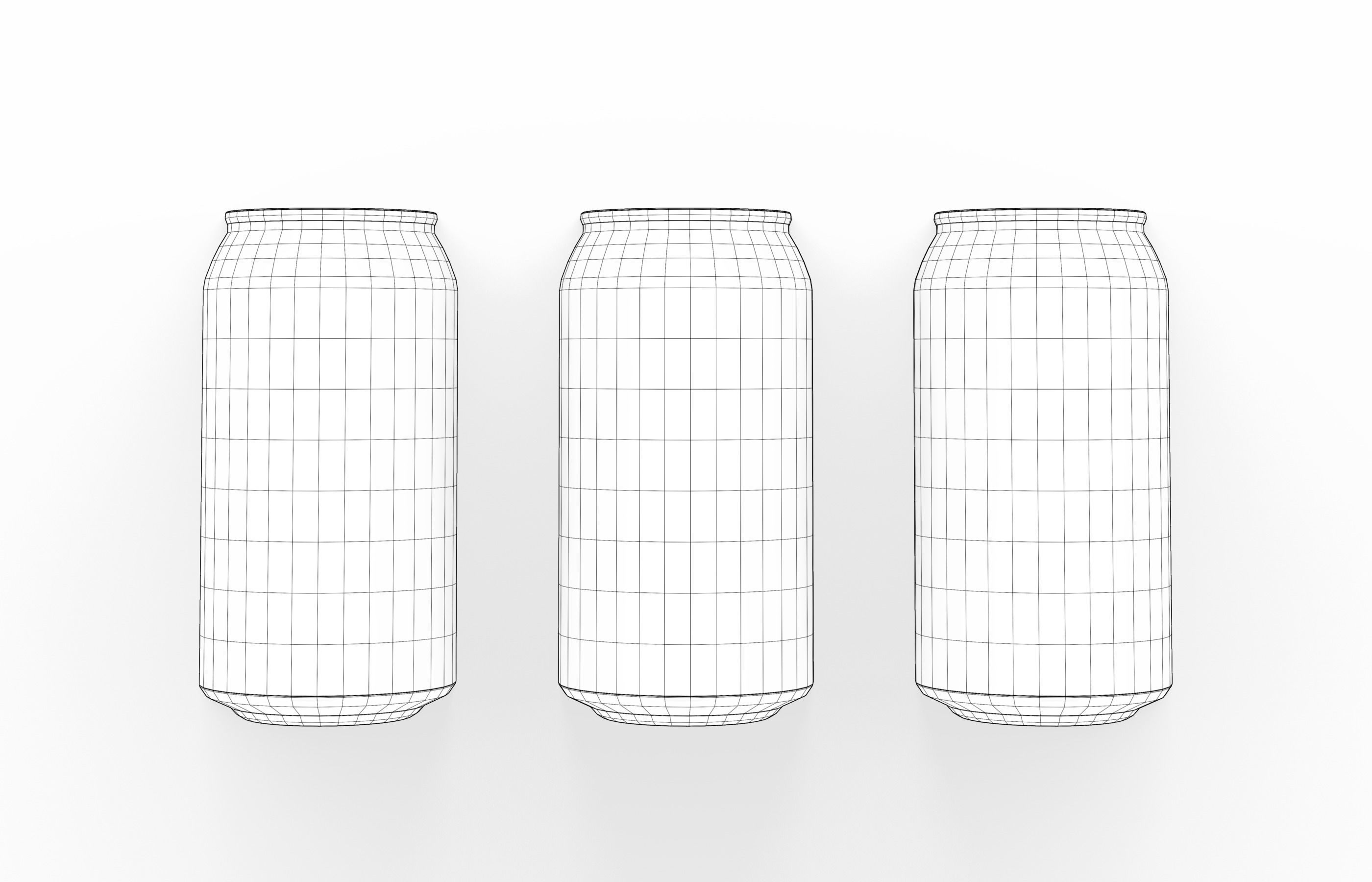 Set of Coca Cola Cans - Classic  Zero  Diet  Coke Sodas Low-poly 3D model_8