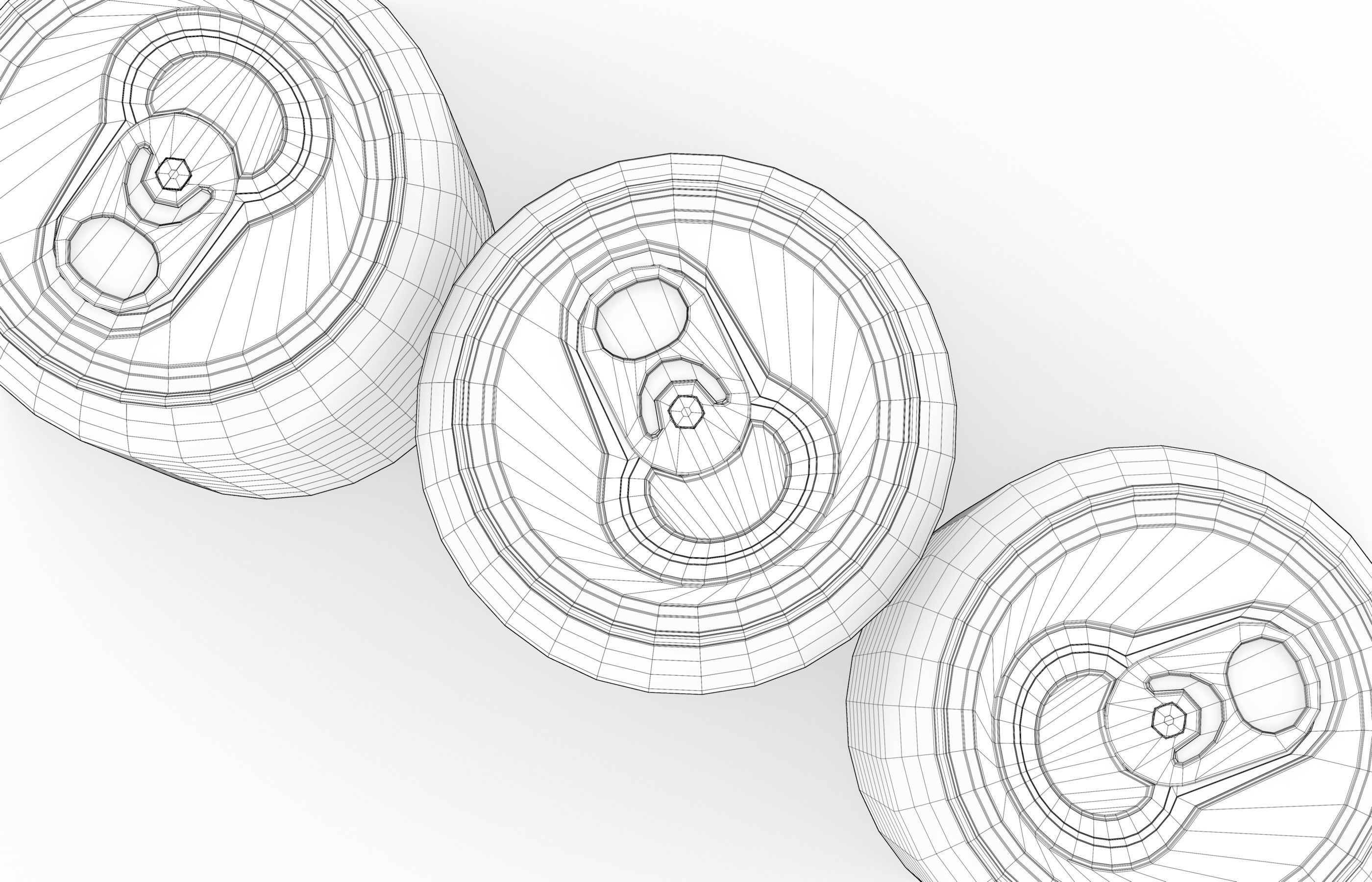 Set of Coca Cola Cans - Classic  Zero  Diet  Coke Sodas Low-poly 3D model_9