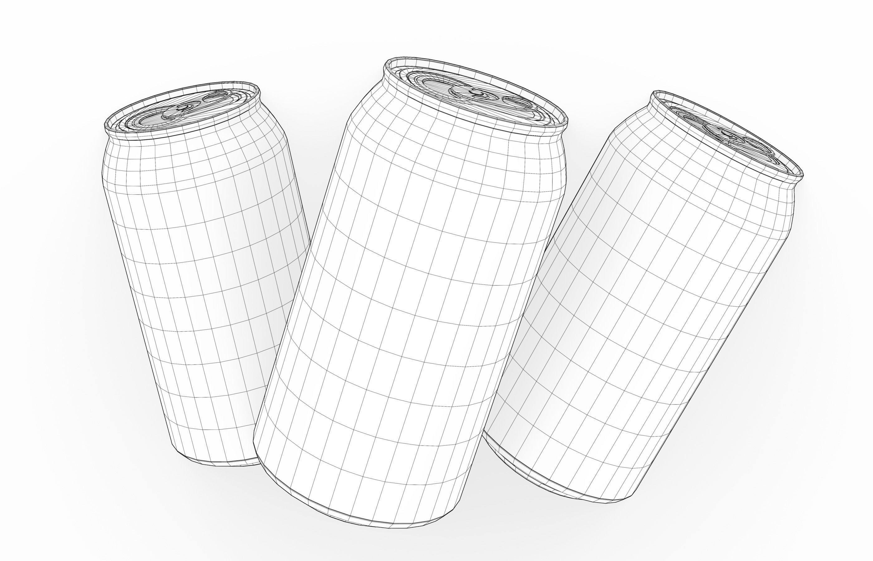 Set of Coca Cola Cans - Classic  Zero  Diet  Coke Sodas Low-poly 3D model_1