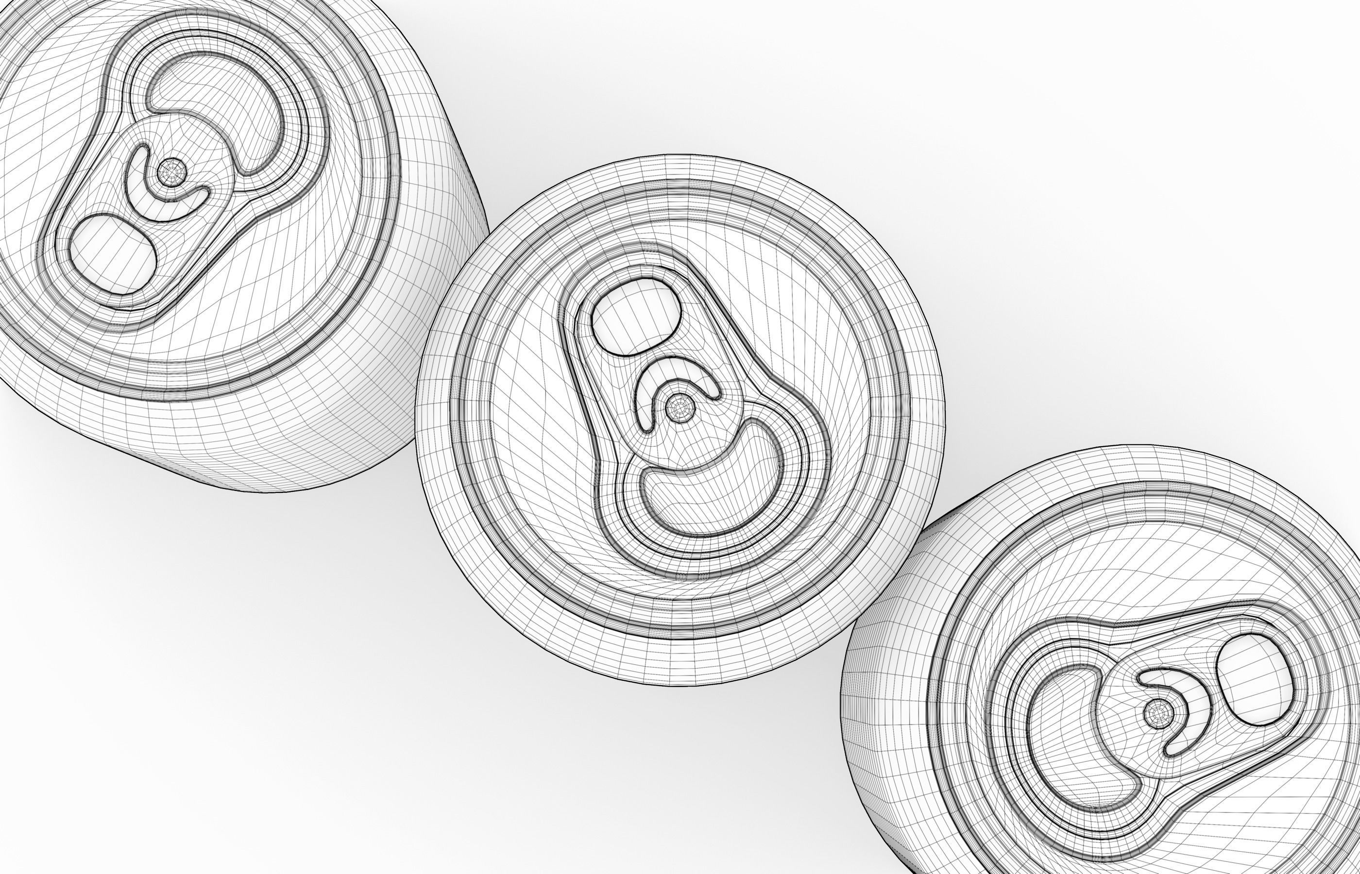 Set of Coca Cola Cans - Classic  Zero  Diet  Coke Sodas Low-poly 3D model_10