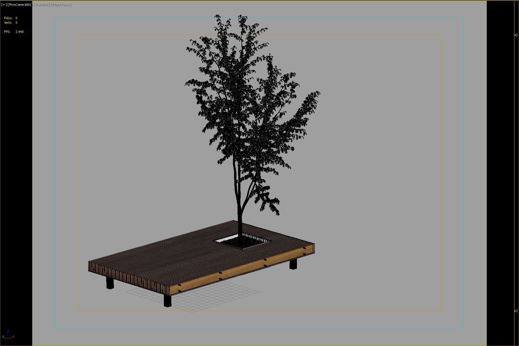 modern bench with tree 3D model | CGTrader